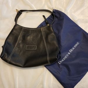 Dooney & Bourke - Black Leather Shoulder Bag, 9x13.5x4